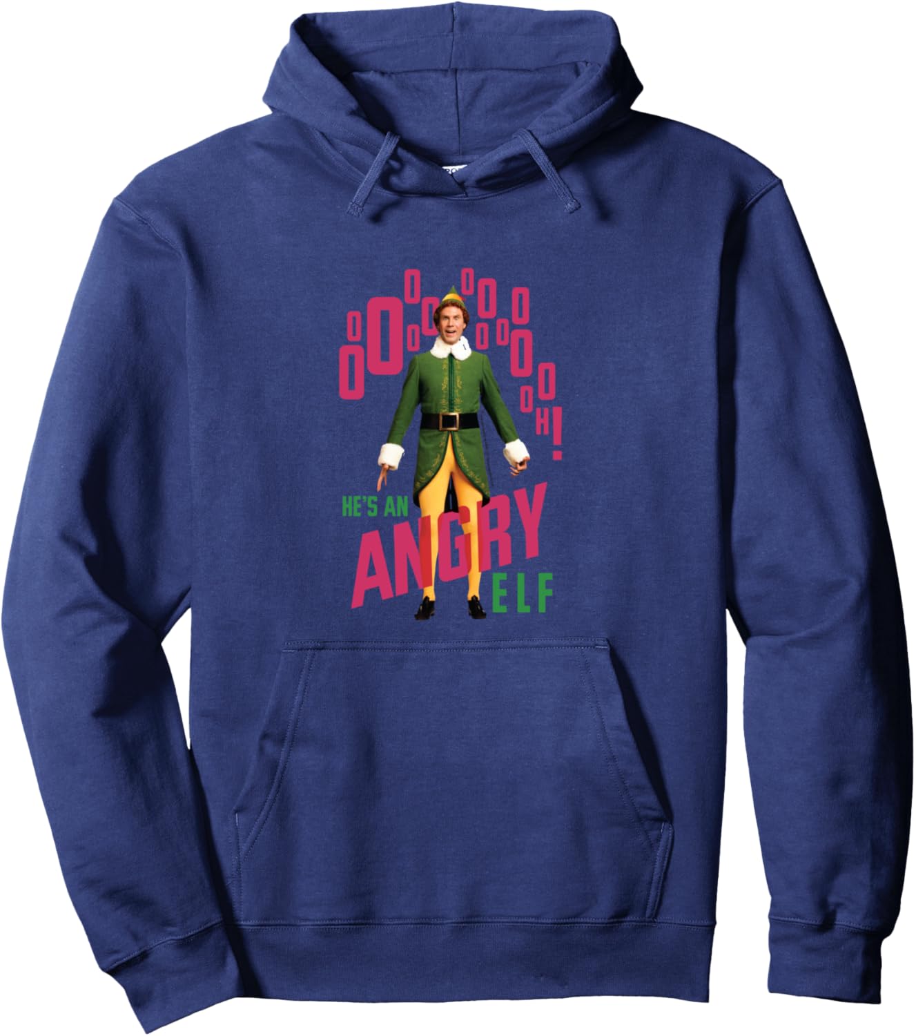 Elf Buddy He's An Angry Elf Quote Christmas Pullover Hoodie