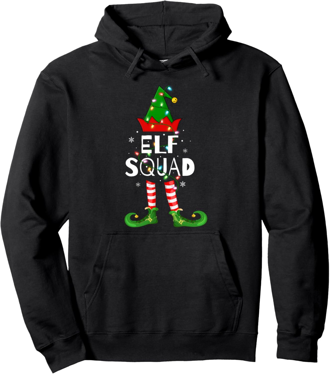 Elf Squad Xmas Matching Family Pajamas Funny Elf Christmas Pullover Hoodie