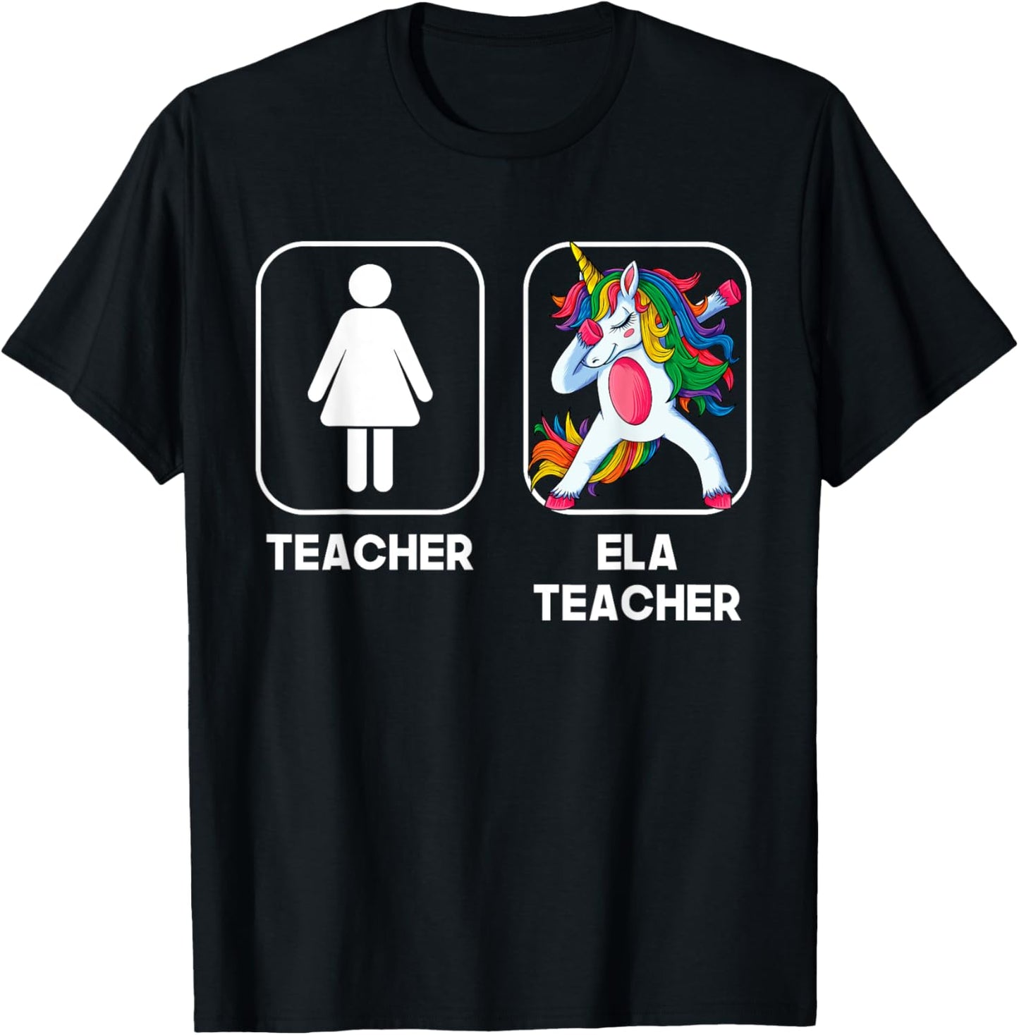 ELA Teacher Funny Gift Dabbing Unicorn Teacher Women T-Shirt