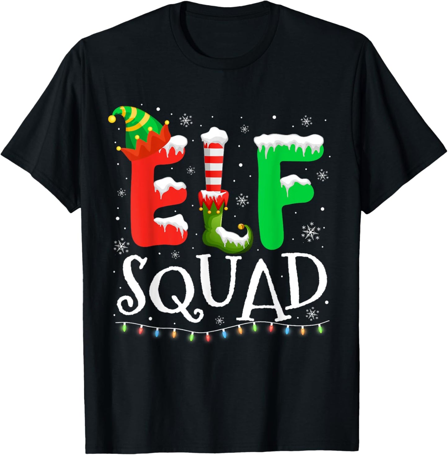 Elf Family Christmas Matching Pajamas Xmas Elf Squad T-Shirt