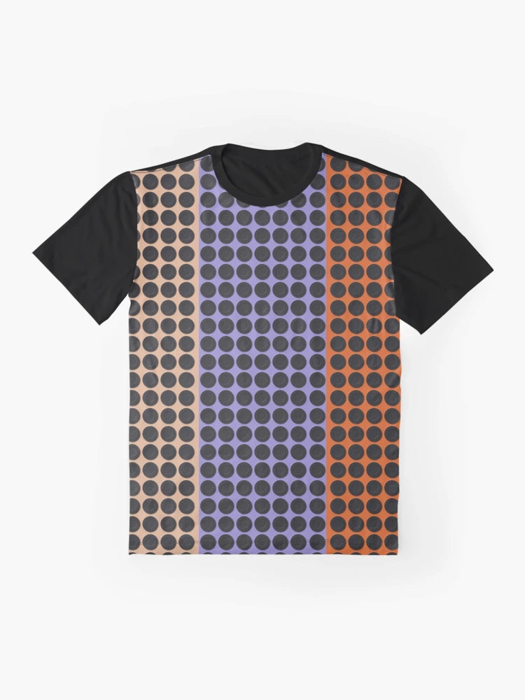 3d Circle Pattern on Tumbleweed, Ube, Vivid Red-Tangelo Colors