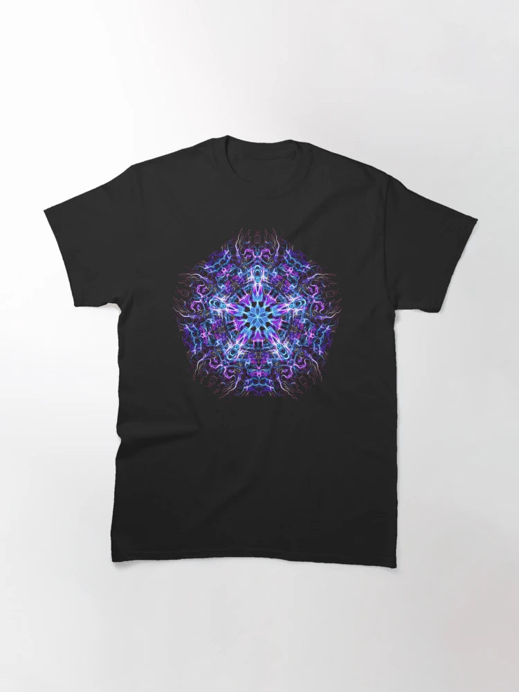 .Psychedelic Trippy Hexagon Star Indigo Mandala - Fractal Sacred Geometry