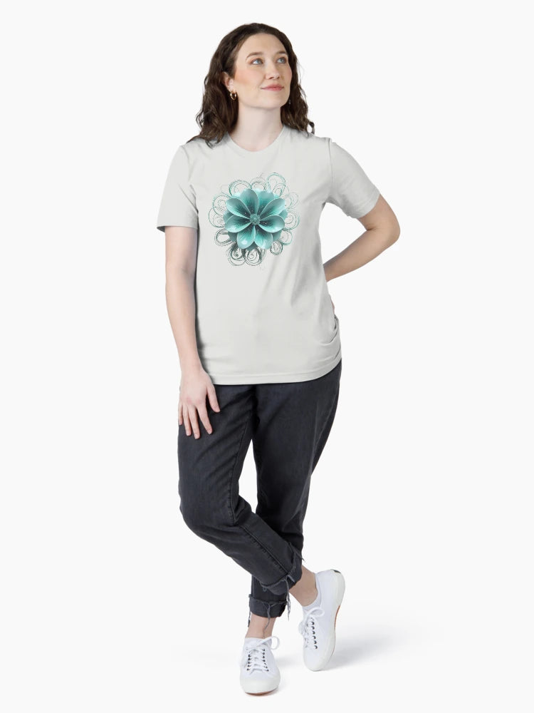 3D blooming turquoise flower