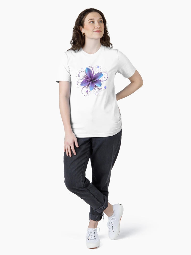 3D blooming delicate purple flower
