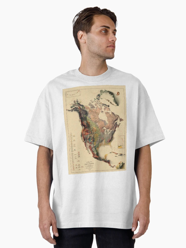 1911 North America Relief Map 3D digitally-rendered