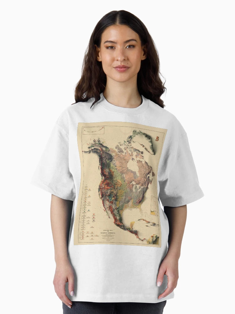 1911 North America Relief Map 3D digitally-rendered