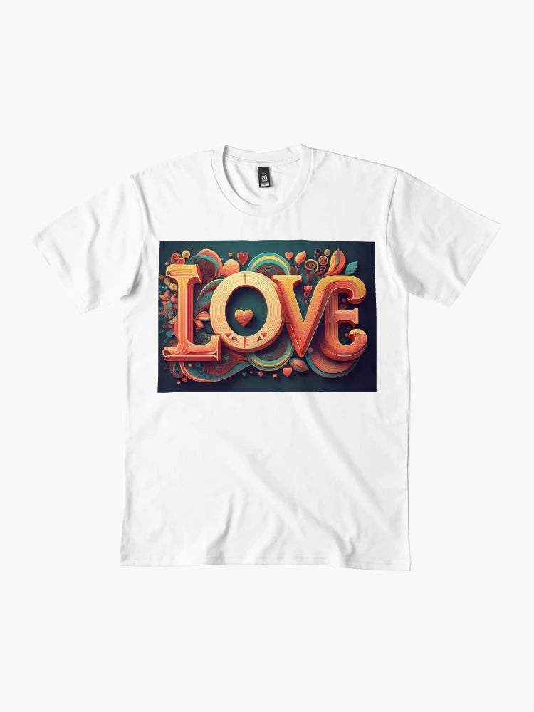1960's style LOVE design orange and turquoise.