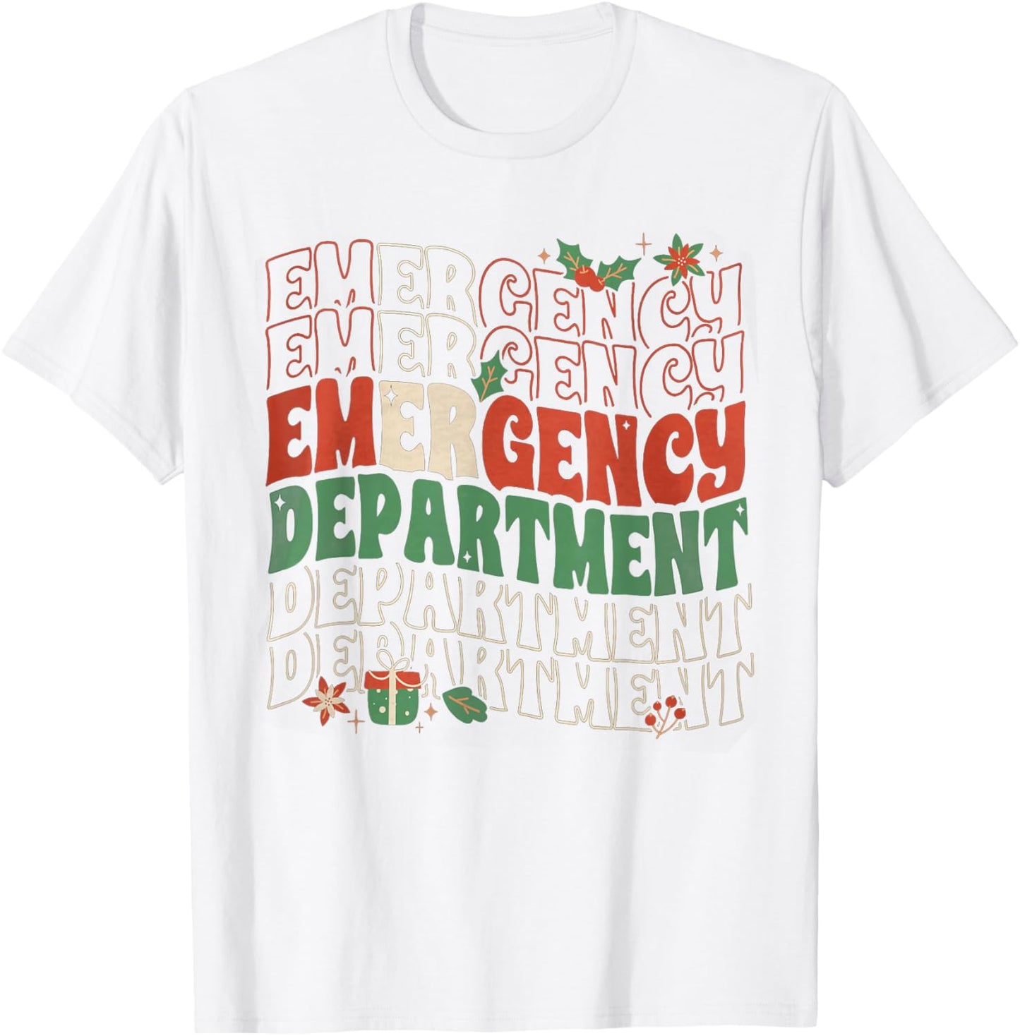 Emergency Department Christmas Holiday ER Nurse ED Nurse T-Shirt