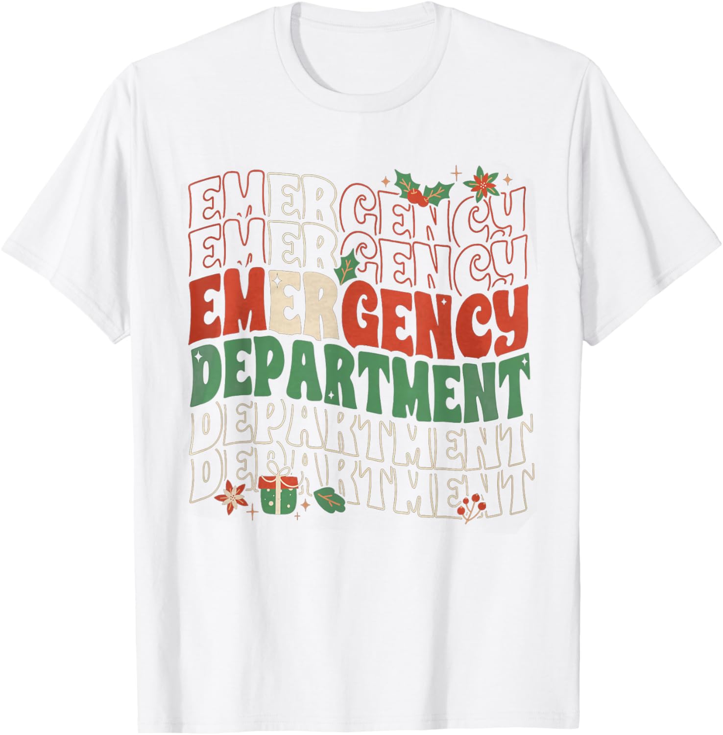 Emergency Department Christmas Holiday ER Nurse ED Nurse T-Shirt