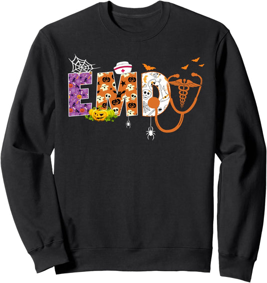 EMD Halloween Spooky Season Nursing Stethoscope Scary Sweatshirt