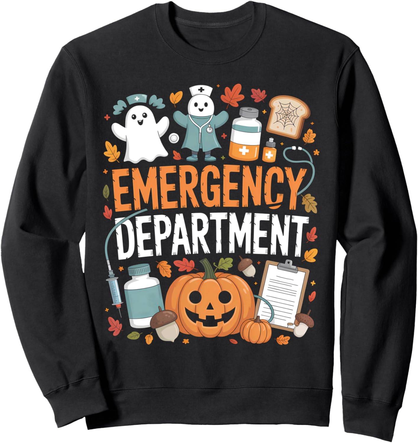 Emergency Department Funny ER Nurse Halloween Spooky Season Sweatshirt