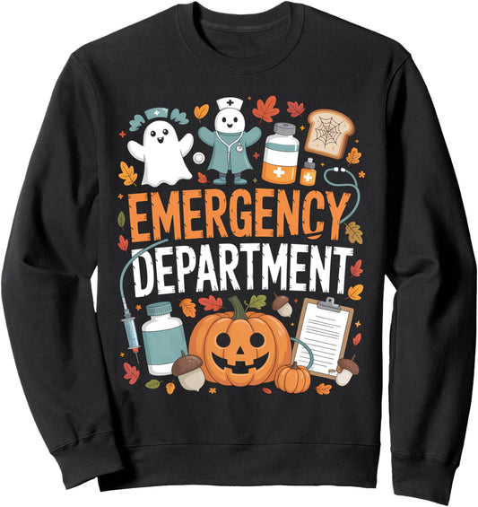 Emergency Department Funny ER Nurse Halloween Spooky Season Sweatshirt