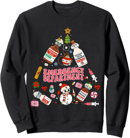 Emergency Department Christmas ER Nurse Ed Nurse Tech Xmas Sweatshirt