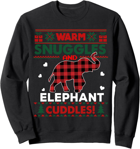 Elephant Lovers Cute Animal Gift Ugly Christmas Sweater Sweatshirt
