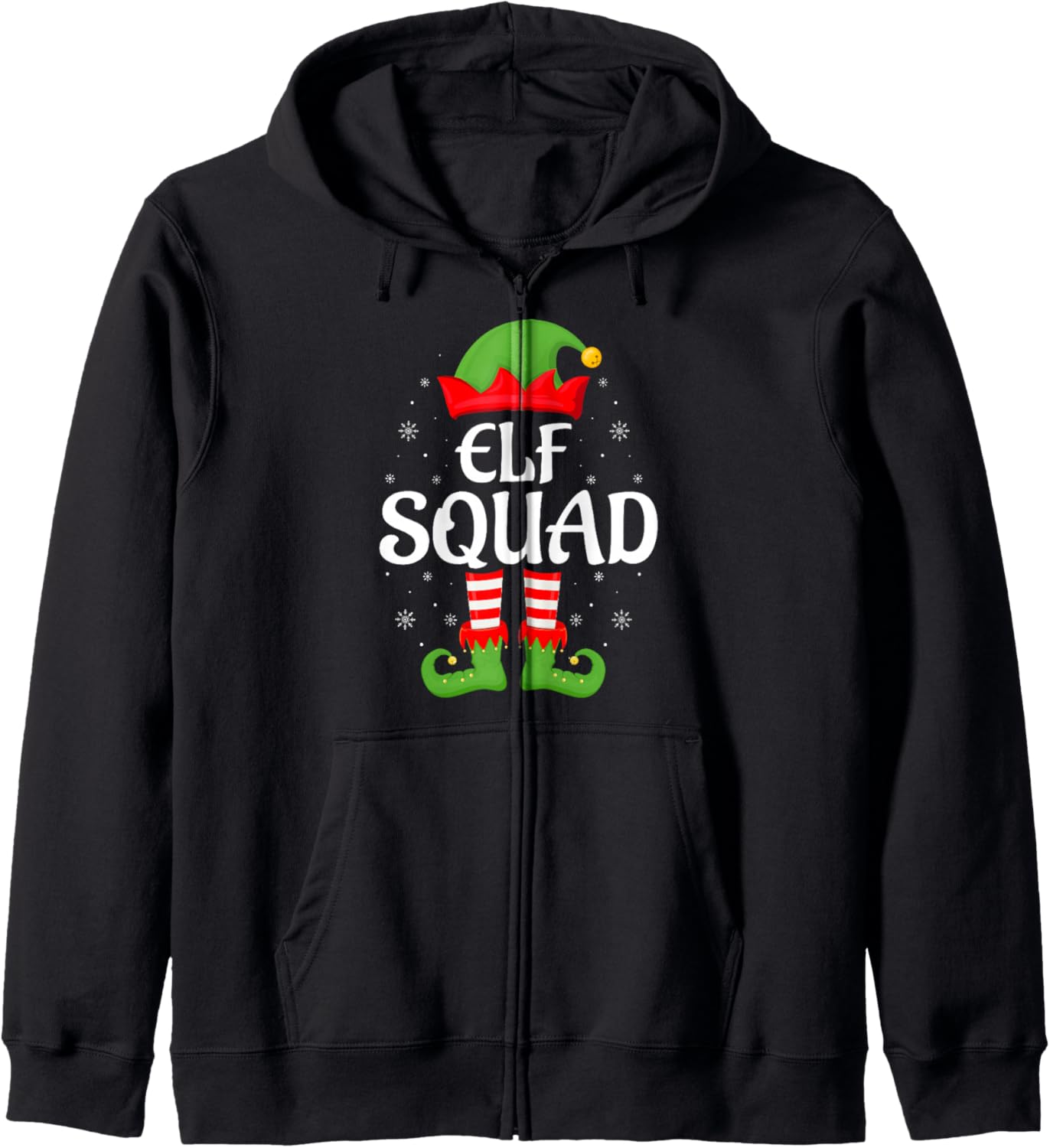 Elf Squad Christmas Pajamas Matching Family Group Elf Xmas Zip Hoodie
