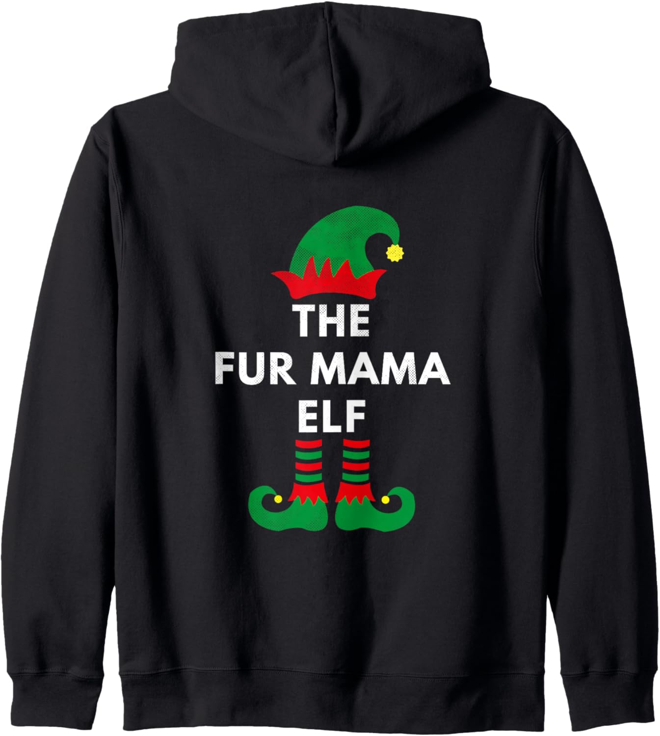 Elves Christmas Santa The Fur Mama Elf Matching Family Zip Hoodie