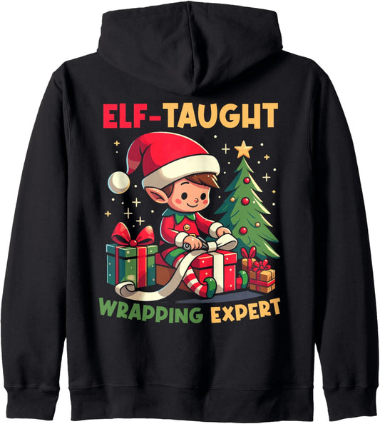 Elf-Taught Wrapping Expert Christmas Santa Xmas Family Zip Hoodie