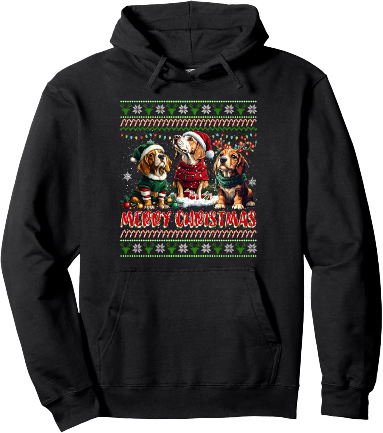 Bloodhound Christmas Tree Decorations Dog Lover Xmas Gifts Pullover Hoodie