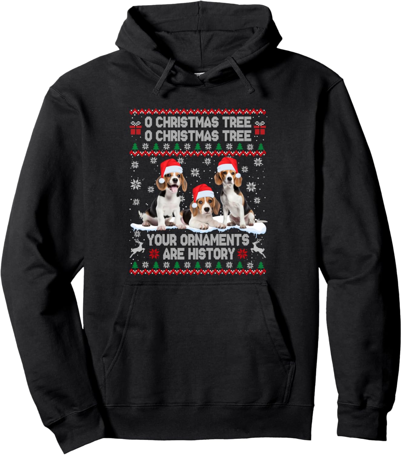 Beagle Dog Ugly Sweater Christmas Light Xmas Pajama Pullover Hoodie
