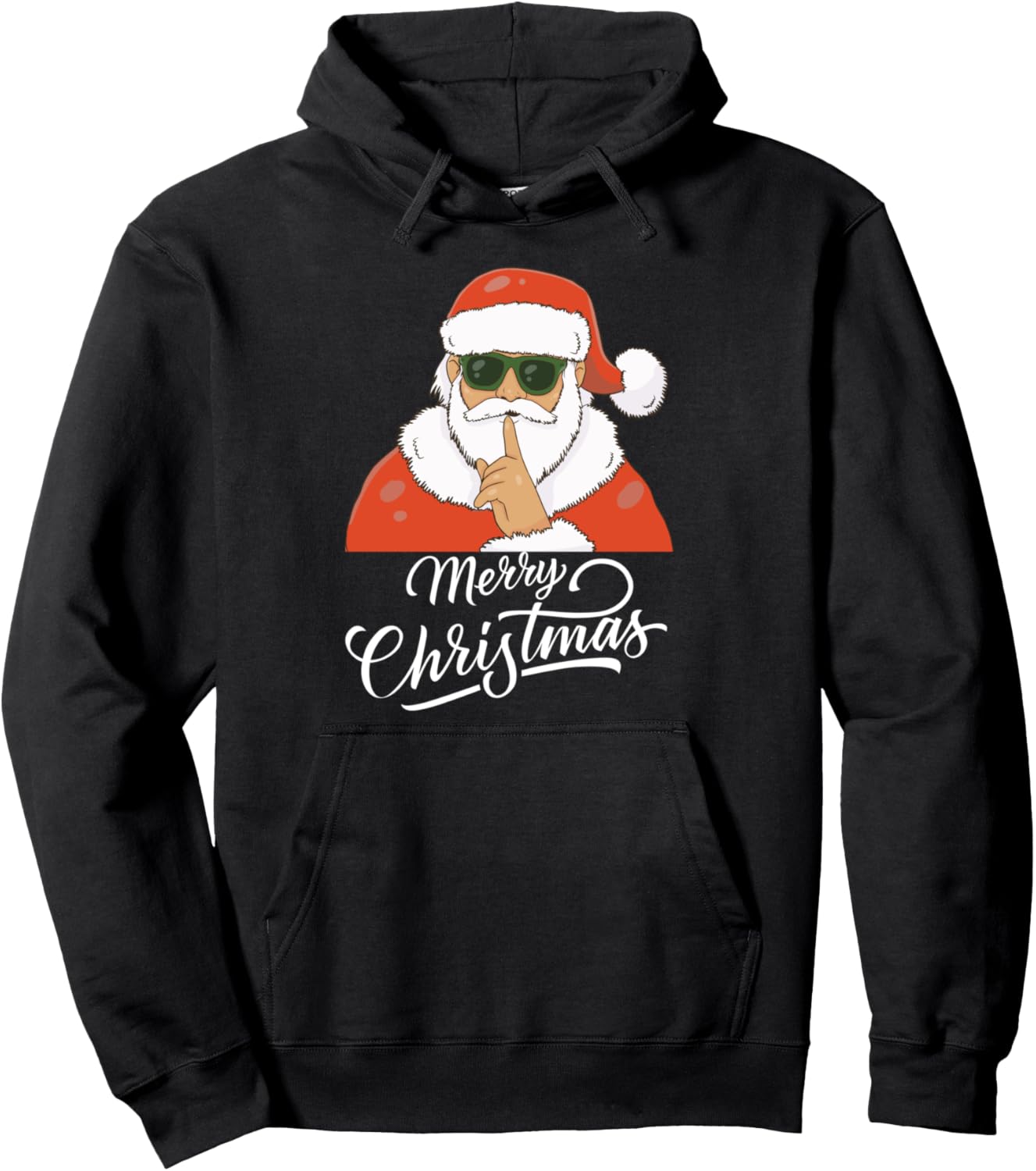 Santa with glasses Funny Merry Christmas Old Xmas Pullover Hoodie