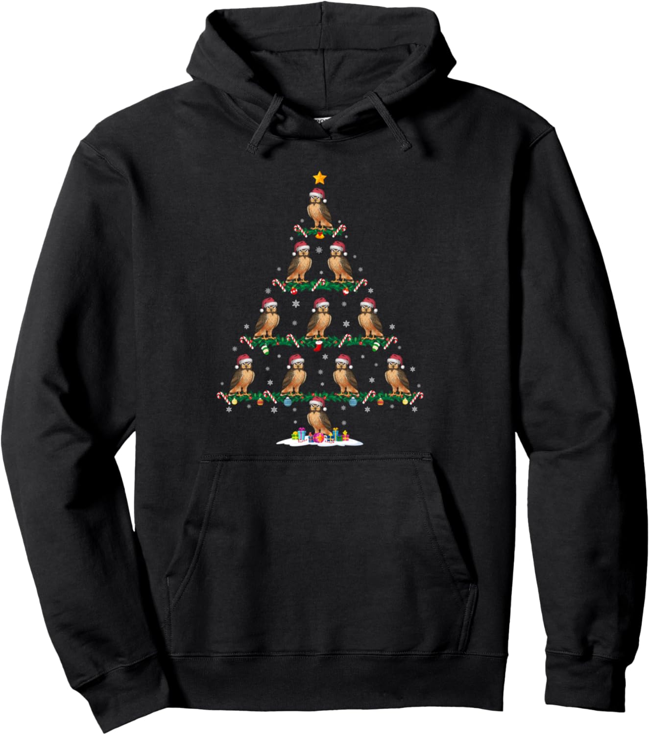 Hawk Christmas Tree Pajama Men Women Kids Ugly Xmas Pullover Hoodie