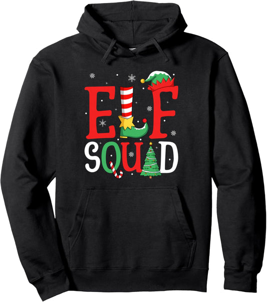 Elf Squad Christmas Matching Family Group Elf Xmas Pullover Hoodie
