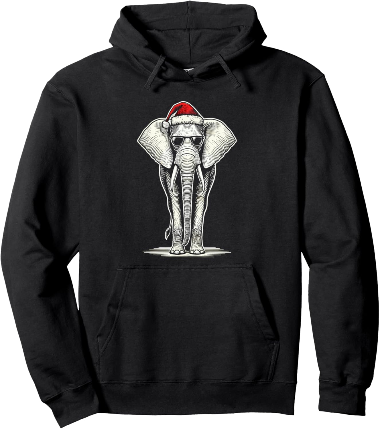 Elephant Santa Hat Christmas Xmas Pullover Hoodie