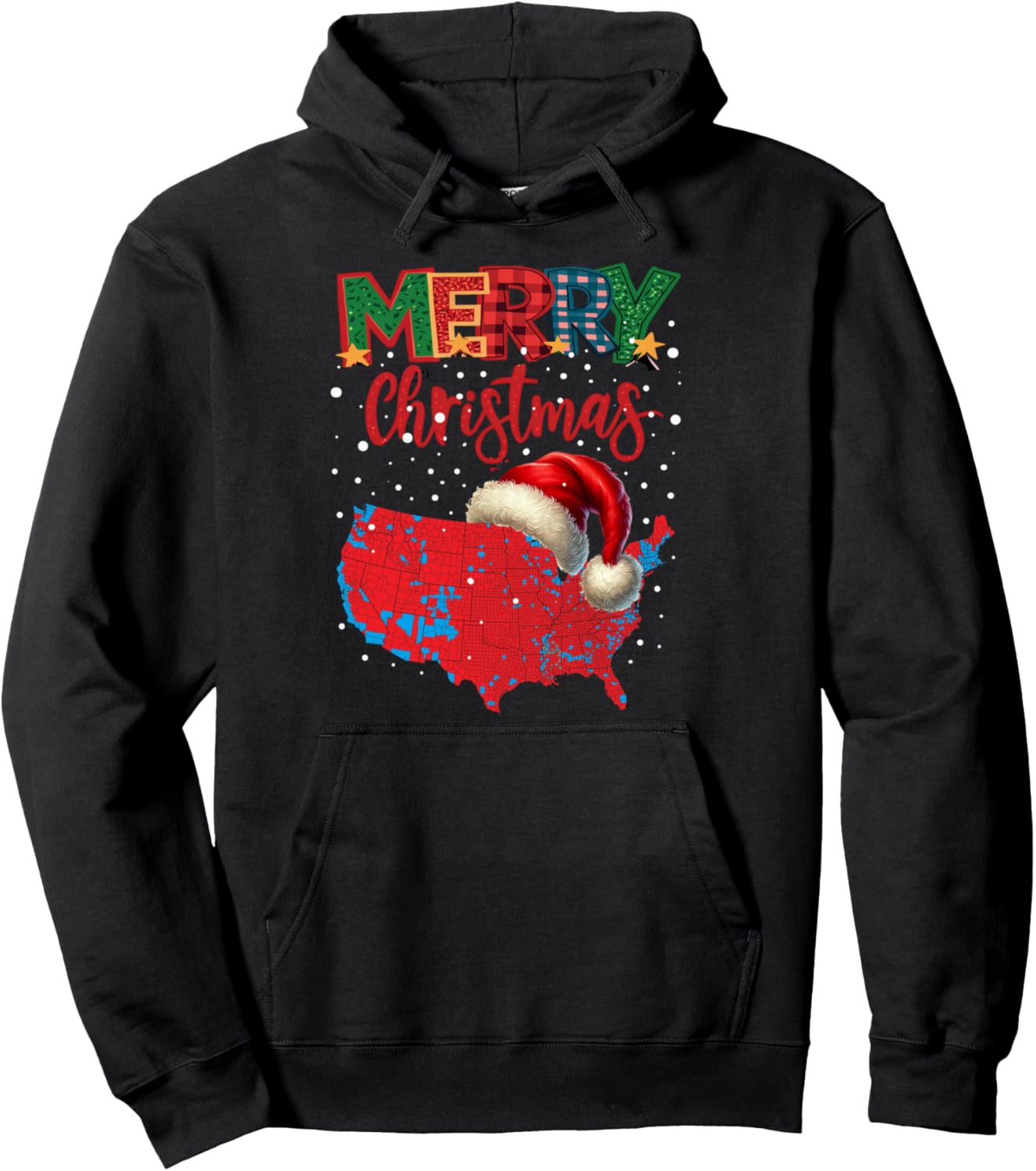 2024 Trump Winner Election Red Electoral Map Merry Christmas Pullover Hoodie