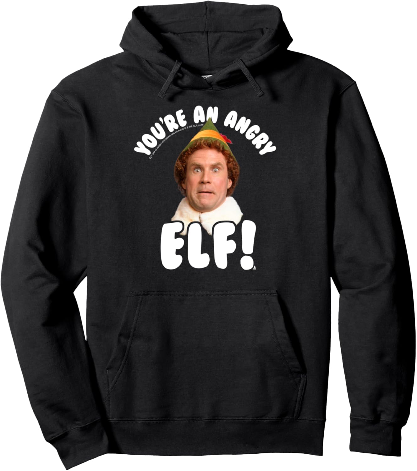 Elf You're An Angry Elf Funny Christmas Movie Pullover Hoodie