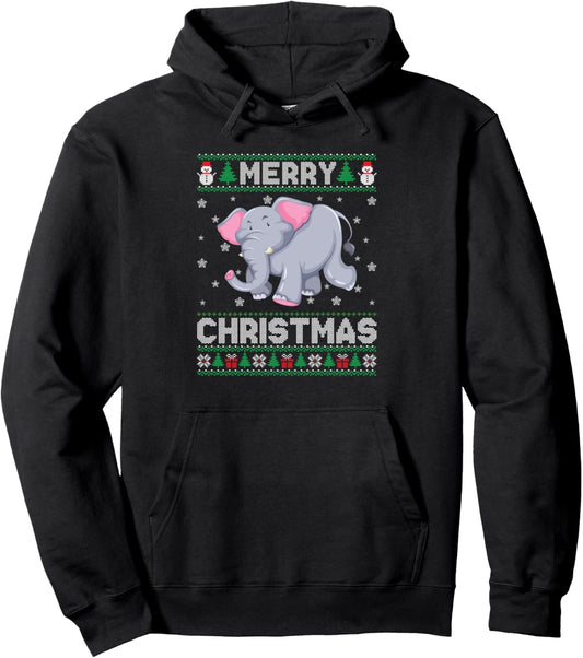Elephant Animal Men Women Kids Ugly Christmas Sweater Pullover Hoodie