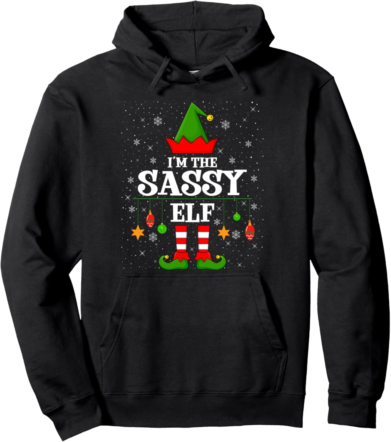 Elf Squad Matching Family I'm The Sassy Elf Christmas Pullover Hoodie