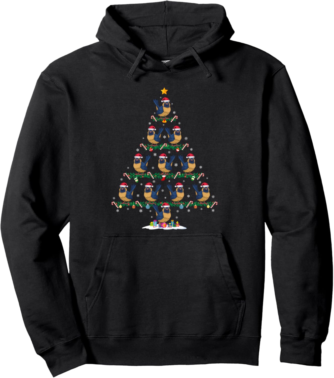 Wren Christmas Tree Pajama Men Women Kids Ugly Xmas Pullover Hoodie