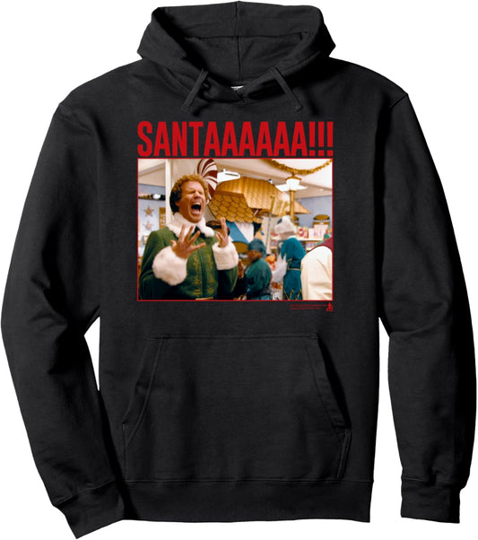 Elf Santa Scream Funny Christmas Pullover Hoodie