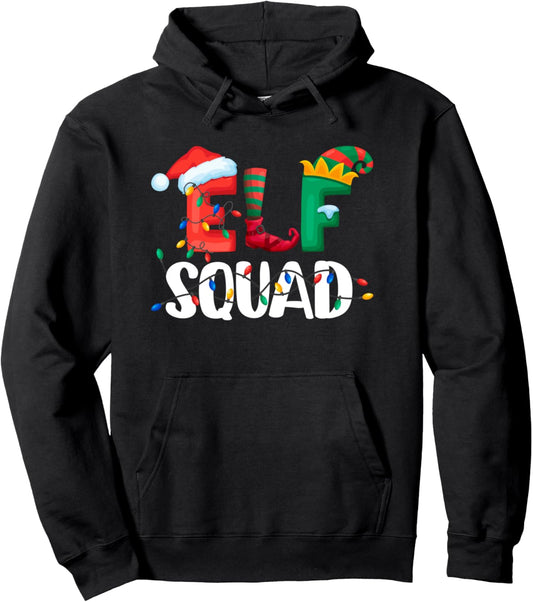 Elf Squad Shirt Funny Family Matching Group Christmas Gifts Pullover Hoodie