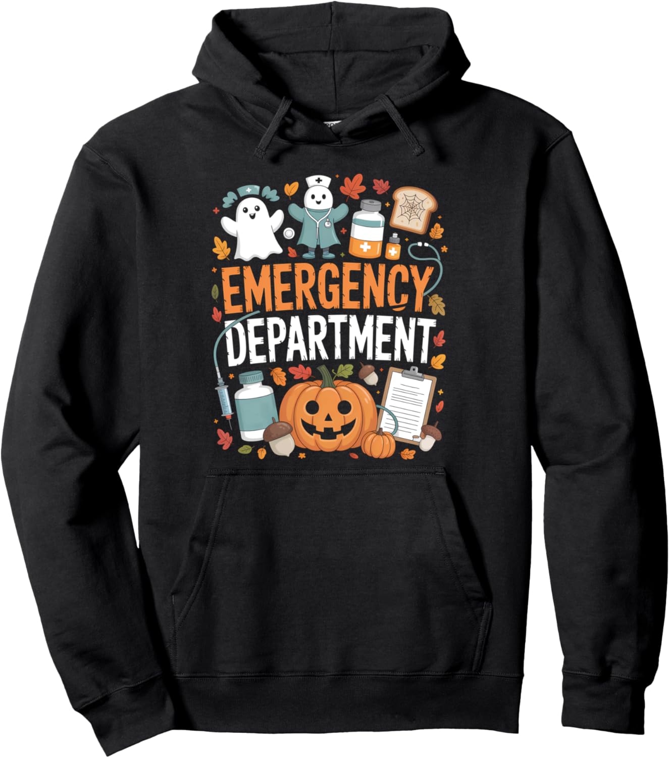 Emergency Department Funny ER Nurse Halloween Spooky Season Pullover Hoodie
