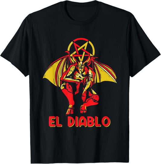 El Diablo Spanish Devil With Wings Spooky Halloween Lucifer T-Shirt
