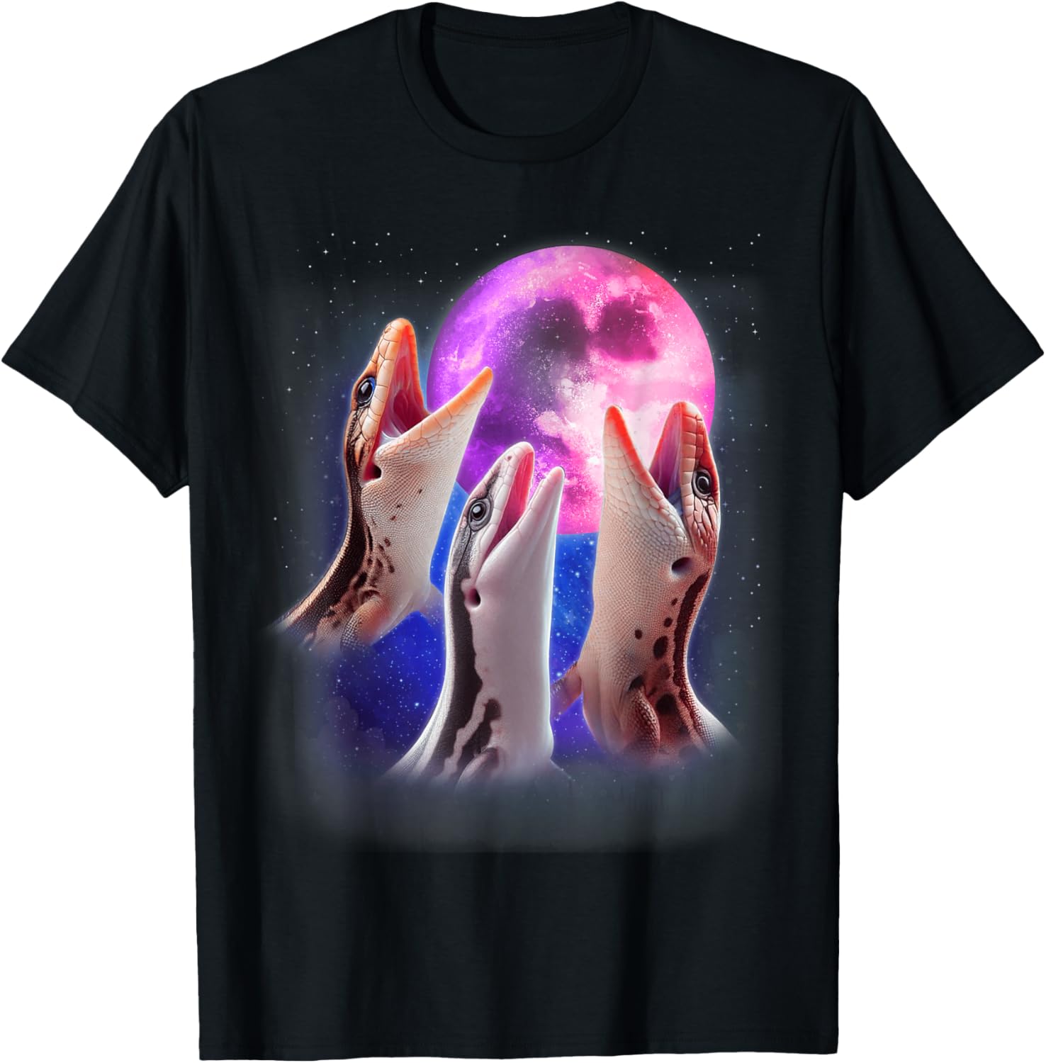 3 Skinks Howling At The Moon Funny Skink Pet Lizard Lover T-Shirt