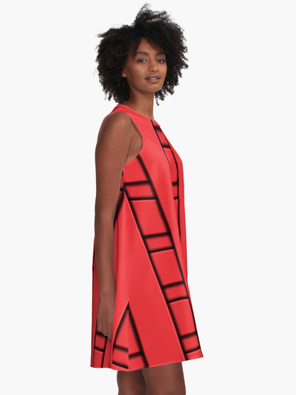 3D Red Geometric Abstract Pattern