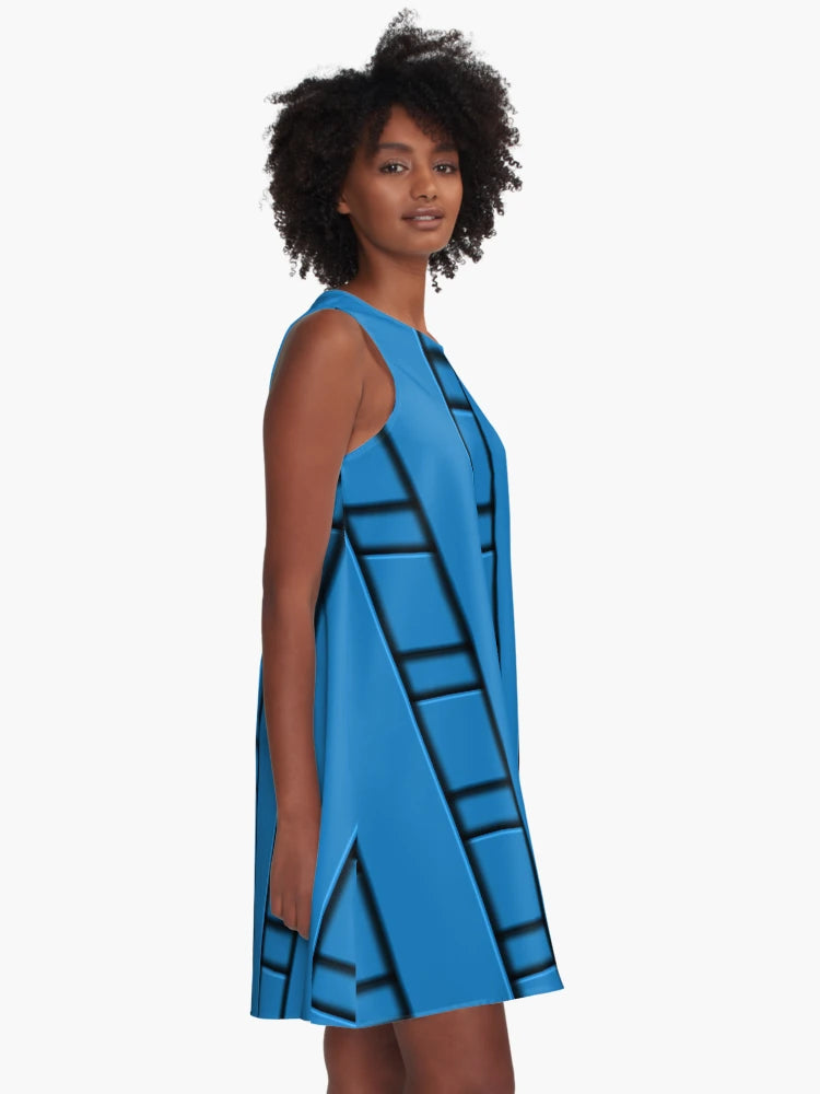 3D Blue Geometric Abstract Pattern