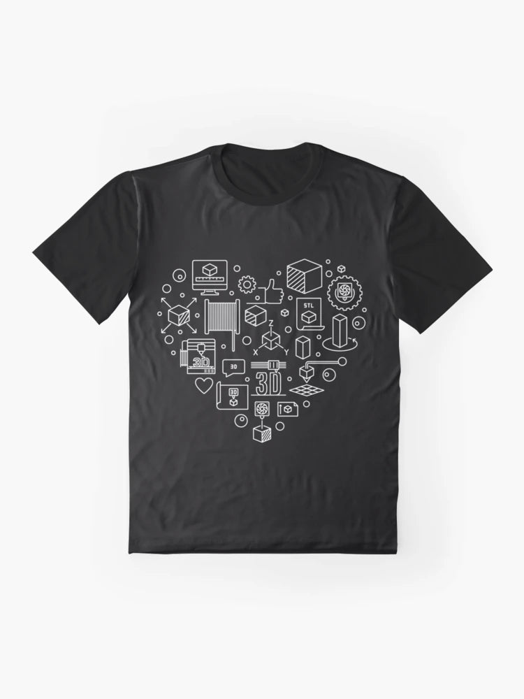 3d Printer Heart - I Love 3d printing for Engineer cool heart shaped linear design