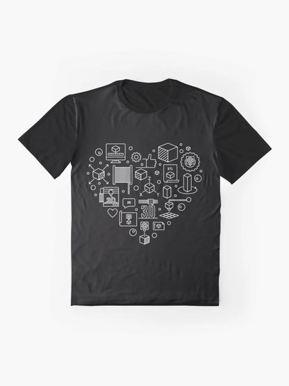 3d Printer Heart - I Love 3d printing for Engineer cool heart shaped linear design