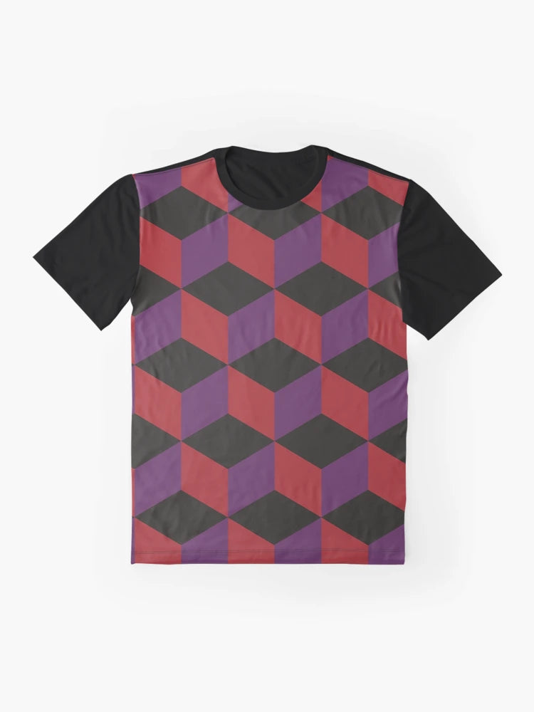 3D Illusion Cubes - Purple, Black, Red