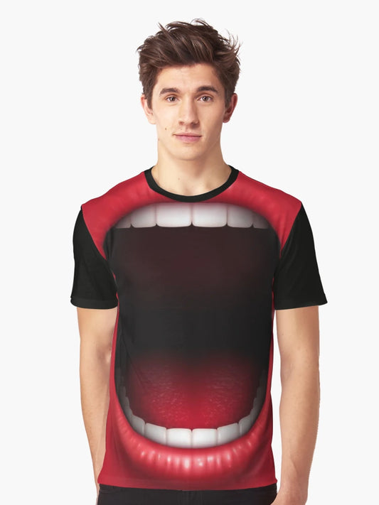 3D graphic design mouth open.