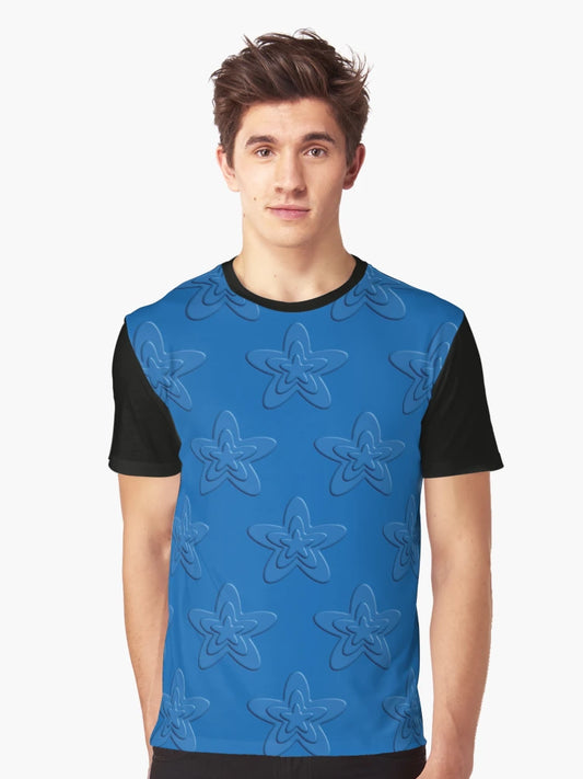 3D Stars Cobalt Blue Background