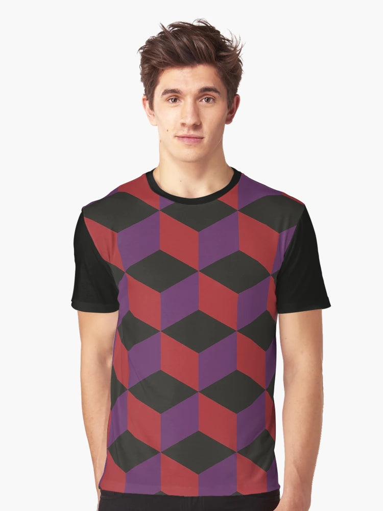 3D Illusion Cubes - Purple, Black, Red