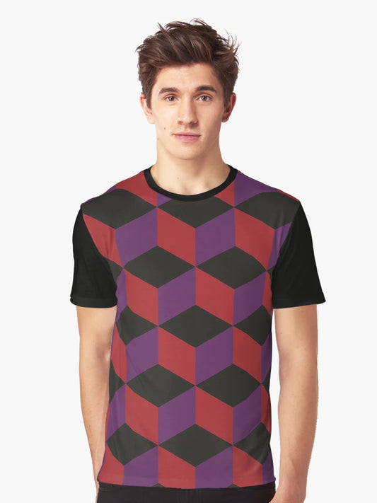 3D Illusion Cubes - Purple, Black, Red