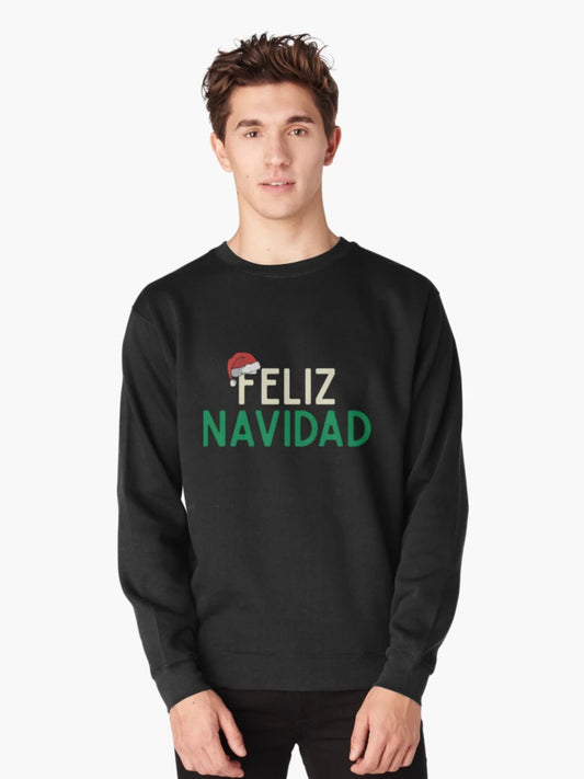 386 Feliz Navidad Or Merry Christmas In Spanish Cute And Funny Xmas Gifts Santa Hat Graphic