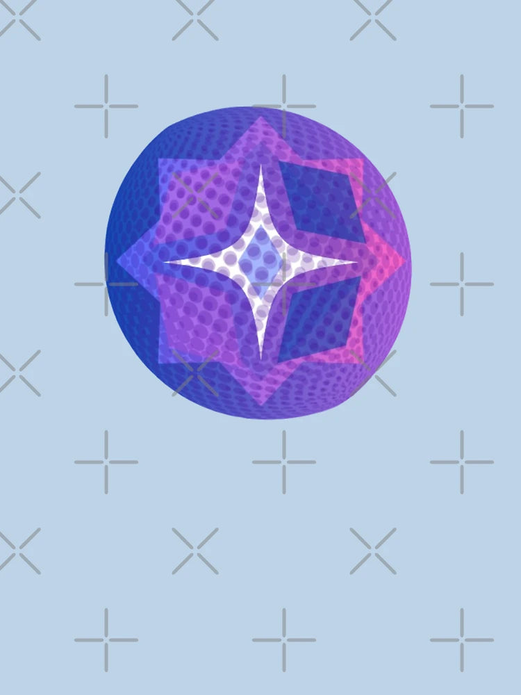 3D Polka Deep Blue Violet
