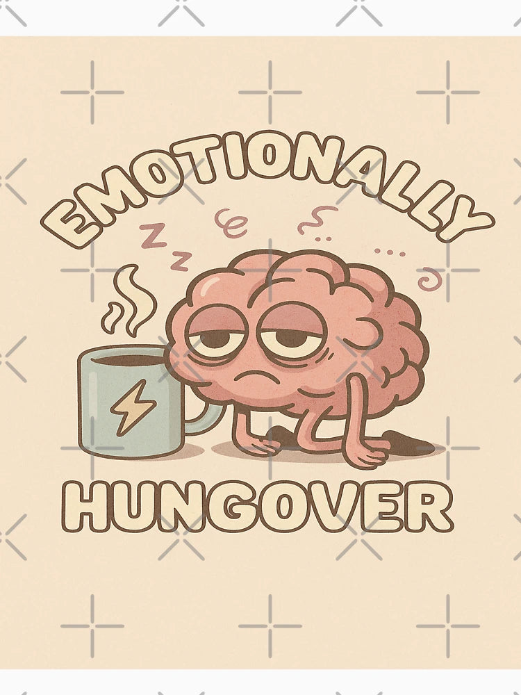 Emotionally Hungover – Funny Burnout Brain Coffee Shirt