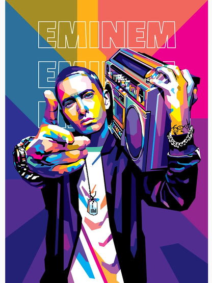 Eminem in WPAP Style Colorful